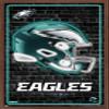 NFL Philadelphia Eagles - Neon Helmet 23 Wall Poster, 22.4L" x 14.7W", Mahogany Framed Version view 1