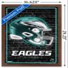 NFL Philadelphia Eagles - Neon Helmet 23 Wall Poster, 22.4L" x 14.7W", Mahogany Framed Version view 3