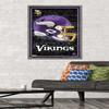 NFL Minnesota Vikings - Neon Helmet 23 Wall Poster, 34L" x 22.4W", Barnwood Framed Version view 2