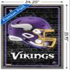 NFL Minnesota Vikings - Neon Helmet 23 Wall Poster, 34L" x 22.4W", Barnwood Framed Version view 3