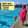 COR Surf Swim Parka for Youth and Adults | Heavy-Duty Towel-Lined Weatherproof Swimming Jacket for Men, Women, and Kids (Pink - XS) view 3