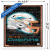 NFL Miami Dolphins - Neon Helmet 23 Wall Poster, 22.4L" x 14.7W", White Framed Version view 3