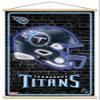 Trends International NFL Tennessee Titans - Neon Helmet 23 Wall Poster with Magnetic Frame, 34L x 22.4W, Premium Print and Beechwood Hanger Bundle view 1