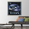 Trends International NFL Tennessee Titans - Neon Helmet 23 Wall Poster with Magnetic Frame, 34L x 22.4W, Premium Print and Beechwood Hanger Bundle view 2