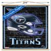 Trends International NFL Tennessee Titans - Neon Helmet 23 Wall Poster with Magnetic Frame, 34L x 22.4W, Premium Print and Beechwood Hanger Bundle view 3