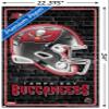 Trends International NFL Tampa Bay Buccaneers - Neon Helmet 23 Wall Poster, 22.37" x 34.00", Premium Poster & Push Pin Bundle view 3