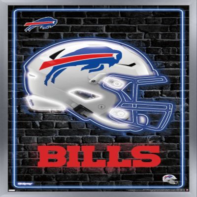 NFL Buffalo Bills - Neon Helmet 23 Wall Poster, 34L" x 22.4W", Silver Framed Version