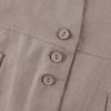 2023 Womens Vest Fashion Casual Sleeveless Button Down Cotton Linen Top Vests Summer Loose V Neck Blazer Jacket Cropped V Neck Vests Outerwear(C Khaki,XX-Large) view 4