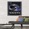 Trends International NFL Baltimore Ravens - Neon Helmet 23 Wall Poster, 34L x 22.4W, Barnwood Framed Version view 2