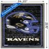 Trends International NFL Baltimore Ravens - Neon Helmet 23 Wall Poster, 34L x 22.4W, Barnwood Framed Version view 3