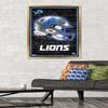NFL Detroit Lions - Neon Helmet 23 Wall Poster, 34L" x 22.4W", Gold Framed Version view 2