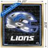 NFL Detroit Lions - Neon Helmet 23 Wall Poster, 34L" x 22.4W", Gold Framed Version view 3
