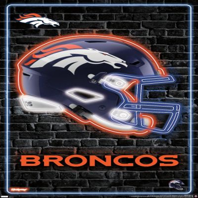 NFL Denver Broncos - Neon Helmet 23 Wall Poster, 34L" x 22.4W", Premium Unframed Version