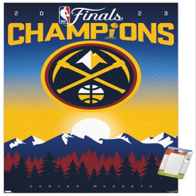 Trends International NBA Denver Nuggets - 2023 NBA Finals Team Logo Wall Poster, 34L x 22.4W, Premium Poster & Mount Bundle