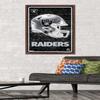 NFL Las Vegas Raiders - Neon Helmet 23 Wall Poster, 34L" x 22.4W", Mahogany Framed Version view 2