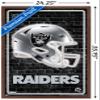 NFL Las Vegas Raiders - Neon Helmet 23 Wall Poster, 34L" x 22.4W", Mahogany Framed Version view 3