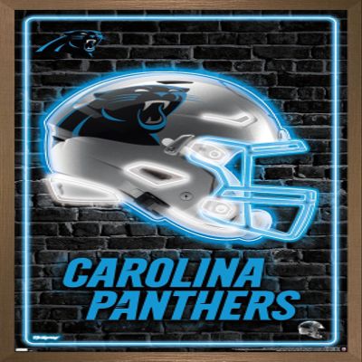Trends International NFL Carolina Panthers - Neon Helmet 23 Wall Poster, 34L x 22.4W, Bronze Framed Version