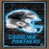 Trends International NFL Carolina Panthers - Neon Helmet 23 Wall Poster, 34L x 22.4W, Bronze Framed Version view 1