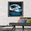 Trends International NFL Carolina Panthers - Neon Helmet 23 Wall Poster, 34L x 22.4W, Bronze Framed Version view 2