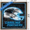 Trends International NFL Carolina Panthers - Neon Helmet 23 Wall Poster, 34L x 22.4W, Bronze Framed Version view 3