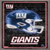 Trends International NFL New York Giants - Neon Helmet 23 Wall Poster, 22.4L x 14.7W, Barnwood Framed Version view 1