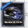 Trends International NFL Baltimore Ravens - Neon Helmet 23 Wall Poster, 22.4L x 14.7W, Silver Framed Version view 3