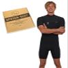 Ho Stevie! Mens Short Sleeve Short Leg Surfing Springsuit - Chest Zip Spring Suit - Warm Superstretch 2mm Neoprene w/GBS Seams (Black 2mm, LS (Large Short)) view 1