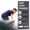 Ho Stevie! Mens Short Sleeve Short Leg Surfing Springsuit - Chest Zip Spring Suit - Warm Superstretch 2mm Neoprene w/GBS Seams (Black 2mm, LS (Large Short)) view 2