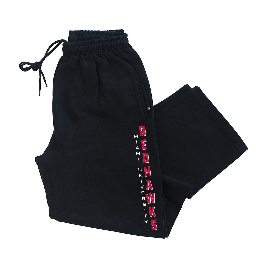 CornBorn Miami Redhawks Pants - Premium Fleece Vert Miami University Redhawks - Black - 3X