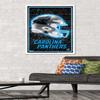 Trends International NFL Carolina Panthers - Neon Helmet 23 Wall Poster, 34L x 22.4W, White Framed Version view 2