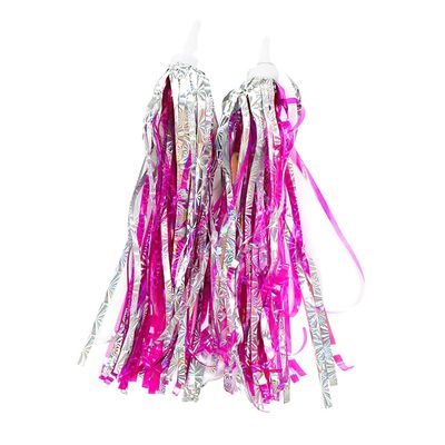 ccHuDE 2 Pcs Bike Handlebar Scooter Streamers Bicycle Tassel Ribbon Bike Cycling Streamers Bike Grips Ribbon Colorful Bicycle Ribbons for Girls Boys Hot Pink
