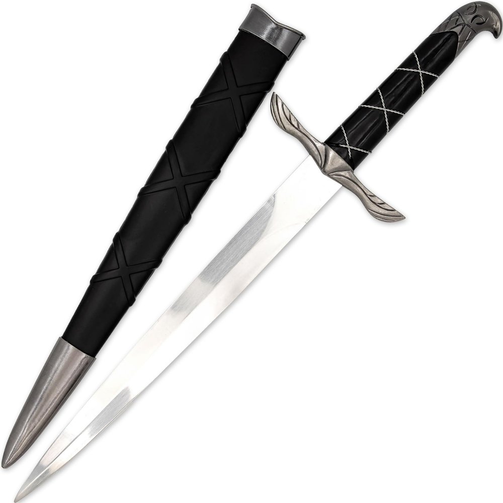 Armory Replicas - Sky Awakening Medieval Stainless Steel Arming Dagger - Historical Reenactment Knightly Costume Cosplay Prop Knife w/Hard Scabbard