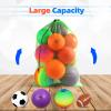 GSE Games & Sports Expert 24"x36" Green Heavy Duty Mesh Drawstring Bag, Extra Large Sports Equipment Bag with Shoulder Strap for Soccer, Basketballs, Volleyballs, Footballs, Swimming Gear, Laundry view 4