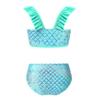 Hedmy Kids Girls 2 Pieces Mermaid Swimsuit Tankini Sets Fish Scales Swimwear Summer Bathing Suits Green 12 Years view 2
