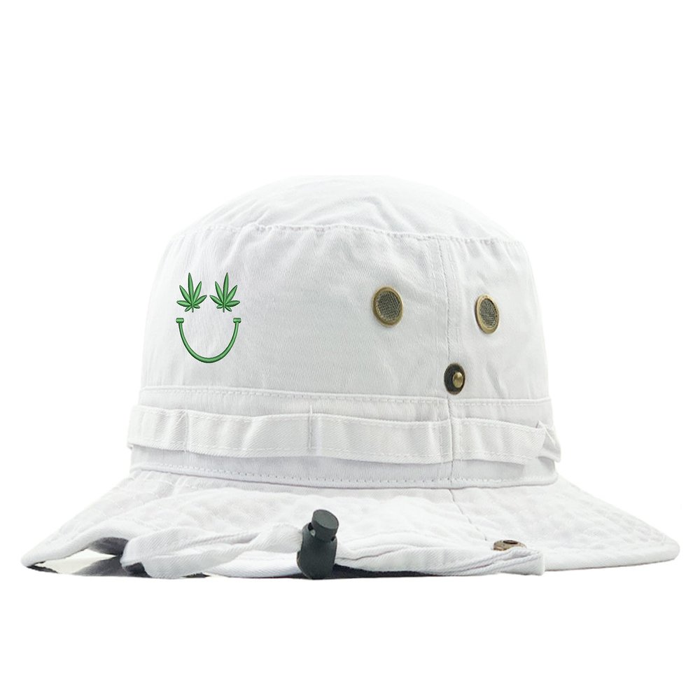 Weed Smile Hat Summer 420 Sun Hat (as1, Alpha, l, White)