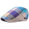 Adjustable Colorful Plaid Newsboy Hats Ivy Flat Cap Gatsby Cabbie Driving Hat for Men Women