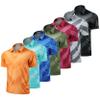 Derminpro Men's Summer Polo T-Shirt Short Sleeve Dry Fit Collared Golf Tennis Shirts Orange Small view 3