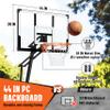 Seray Basketball Hoop with 4.8-10FT Height Adjustable for Kids/Adults, Basketball Hoop Outdoor 10 ft Adjustable with 44 Inch Backboard and 2 Wheels for Outdoor/Indoor Sports, white view 2