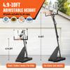 Seray Basketball Hoop with 4.8-10FT Height Adjustable for Kids/Adults, Basketball Hoop Outdoor 10 ft Adjustable with 44 Inch Backboard and 2 Wheels for Outdoor/Indoor Sports, white view 3