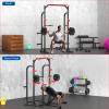 SunHome Power Cage Squat Rack, Multi-Functional Power Rack with J-Hooks, Dip Handles, Weight Plate and Olympic Bar Storage Home Gym view 3