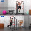 SunHome Power Cage Squat Rack, Multi-Functional Power Rack with J-Hooks, Dip Handles, Weight Plate and Olympic Bar Storage Home Gym view 4