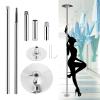 Pole Dancing Pole for Home 2.24m-3.8m High Ceiling, Stripper Pole for Plus Size Women, Portable Removable 45mm Spinning Static Dance Pole Kit w/Tools, Loads 200kg ( Size : 274CM-287CM/9ft-9.4ft ) view 1