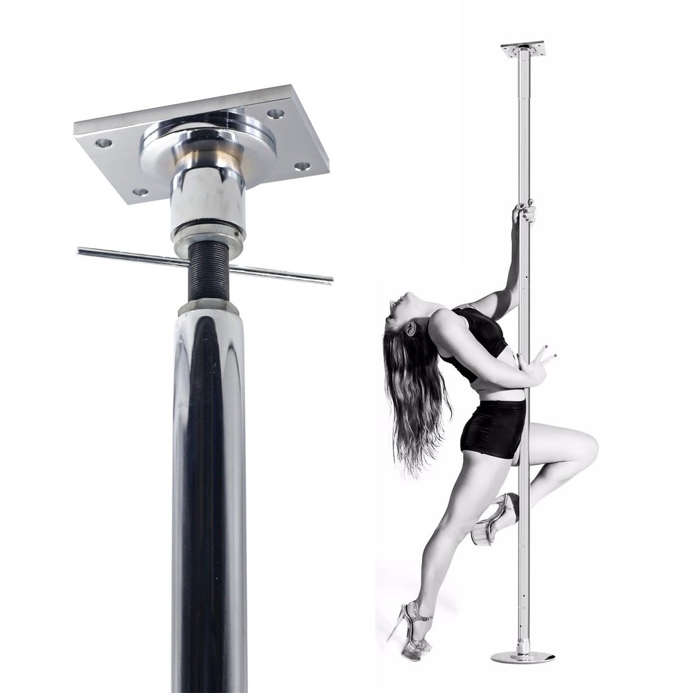 WAHHWF 2.24m-3.8m High Pole Dancing Pole with Ceiling Mount Accessories for Clubs/Home, Spinning Static Dance Pole Set, Stripper Pole for Plus Size Women, Loads 200kg (Size : 311CM-324CM/10ft-10.6ft)