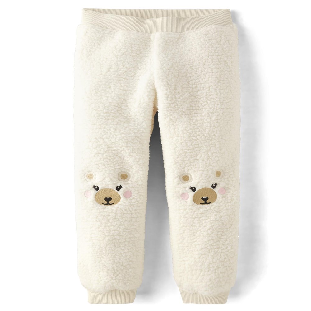 Gymboree,and Toddler Fleece Jogger Sweatpants,Nordic White,18-24 Months