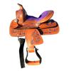 10" 11" 12" 13" Western Kids Horse Barrel Saddle for Horse Riding, Floral Tooled Saddle with Silver Conchos ME-WLS-224C (12" Seat) view 1