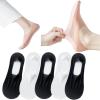 ANIDL 5 Pairs Invisible Ice Silk Breathable Socks,No Show Socks Womens Ultra Low Cut Liner Socks Non Slip Hidden for Flats Boat (Black & White)