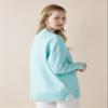 noflik Women's Oversized Mock Neck Long Balloon Sleeve Sweater with Side Slits (Aqua Mint, S) view 4