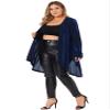 Agnes Orinda Plus Size Women Cardigan Open Front Long Sleeve Irregular Hem Lightweight Long Cardigans 2X Royal Blue view 3
