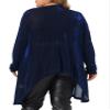 Agnes Orinda Plus Size Women Cardigan Open Front Long Sleeve Irregular Hem Lightweight Long Cardigans 2X Royal Blue view 4