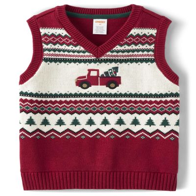 Gymboree,and Toddler Sweater Vests,Red Truck,12